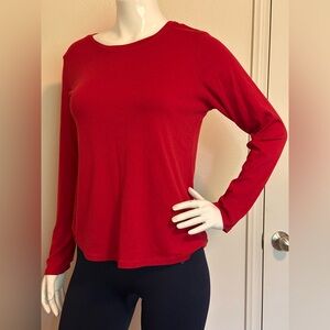 Eddie Bauer Red Relaxed Long Sleeve Tee and White Vneck long sleeve bundle.